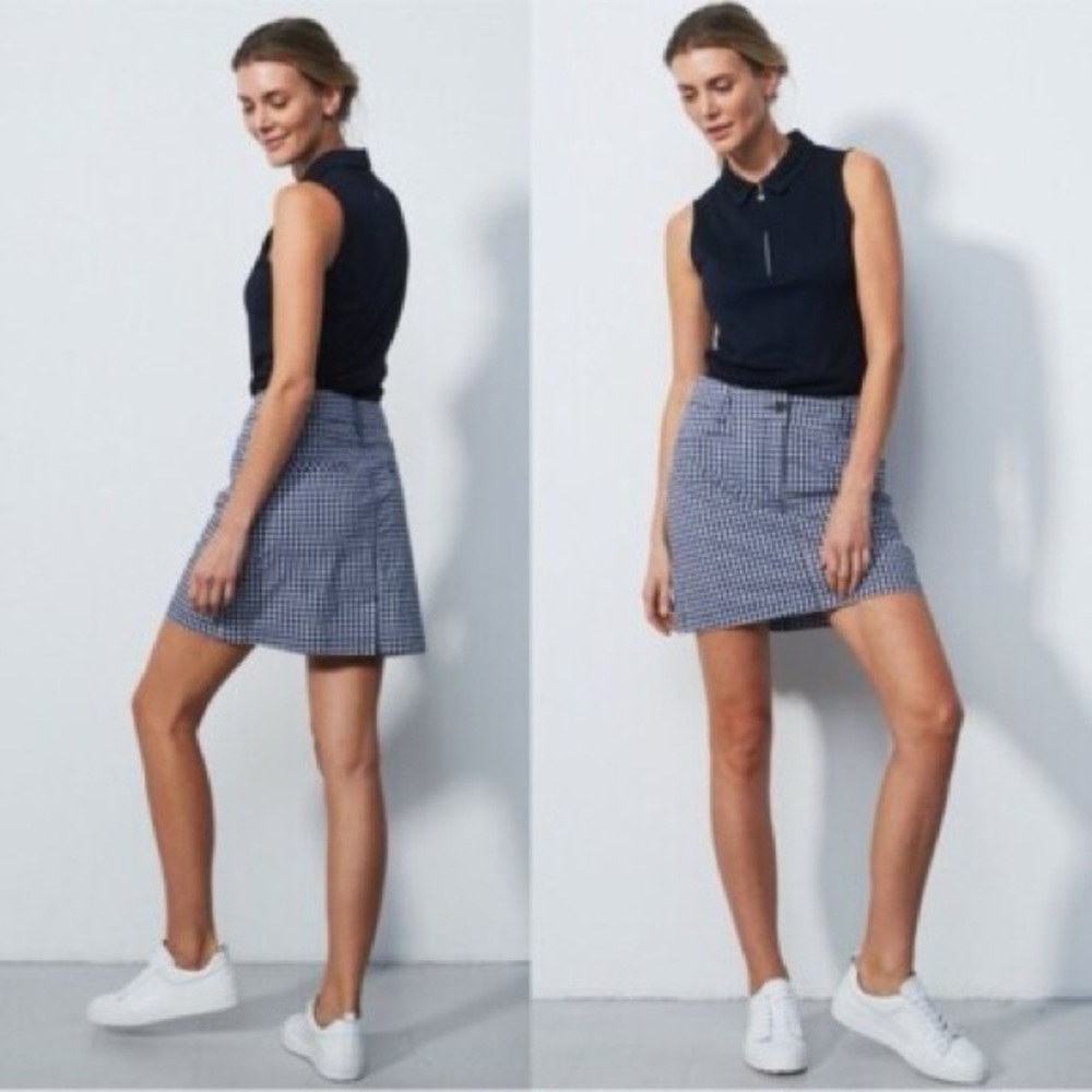 Daily Sports Navy Sleeveless Polo with Blue Gingham Skort